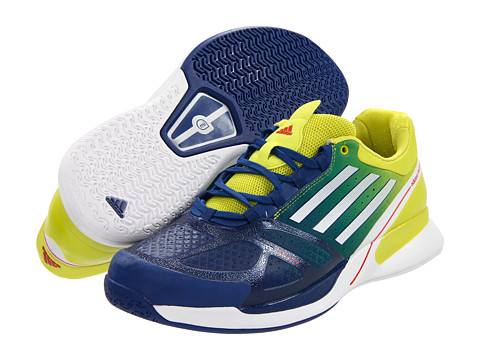 adidas - adizero Feather II (Dark Blue/Running White/Lab Lime) - Footwear