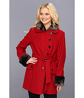 Esprit  Asymmetrical Belted Wool Coat with Faux Fur Removable Collar/Cuffs  image