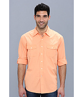 IZOD  Roll-Up Sleeve Paper Touch Poplin Button Down  image