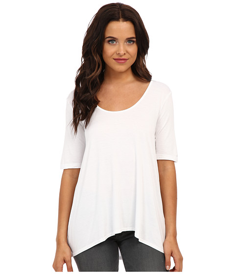 Three Dots 1/2 Sleeve Relaxed High Low Tee 