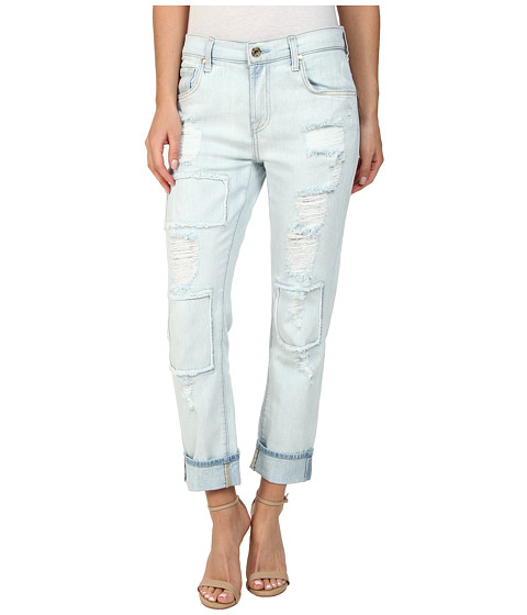 7 For All Mankind Relaxed Skinny in Patched/Destroyed Rigid Light Blue 