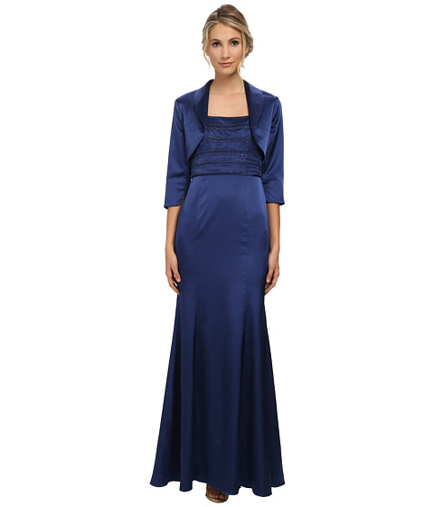 Adrianna Papell Bead Shantung Gown with Jacket 