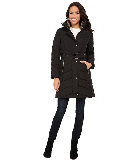 Cole Haan Single Breasted Belted Down Coat 