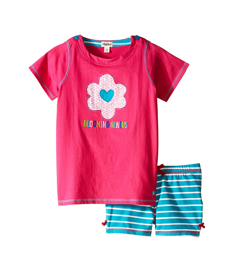 Hatley Kids Flower Hearts Button Tee & Shorts Set (Toddler/Little Kids/Big Kids) 