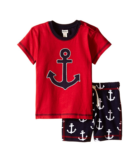 Hatley Kids Retro Nautical Tee & Drawcord Shorts Set (Infant) 