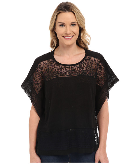 Lucky Brand Scarf Embroidered Top
