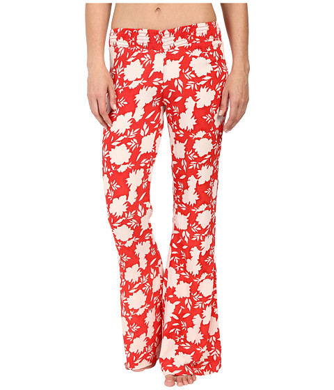 Red floral pants