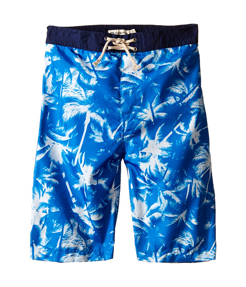 Appaman Kids Elastic Wait and Lined Swim Trunks with Adstract Palm Tree Design (Toddler/Little Kids/Big Kids) 