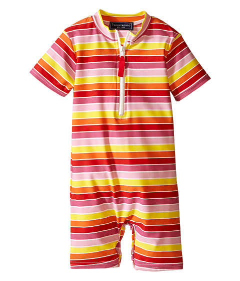 Toobydoo Multi Stripe/White Zip Short Sleeve Sunsuit (Infant) 