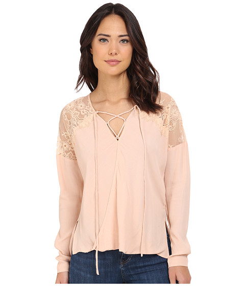 Brigitte Bailey Adley Front Tie Top with Lace Detail 