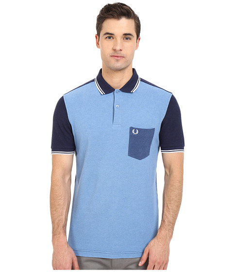 Fred Perry Blue Colour Block Shirt 
