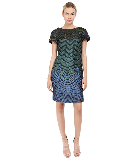 Alberta Ferretti Short Sleeve Zigzag Dress 