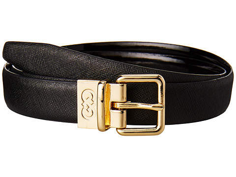 Cole Haan 25mm Saffiano to Patent Feather Edge Reversible Belt 