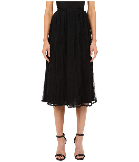 RED VALENTINO Point D'Esprit Tulle Macrame & Lace Ribbons Skirt 