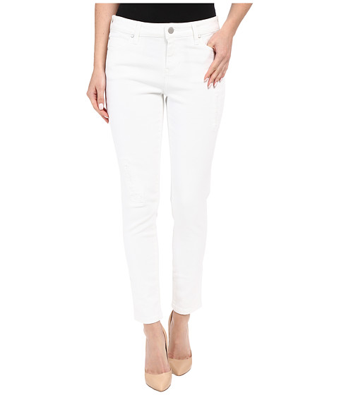 Liverpool Penny Lightweight Ankle Jeans w/ Destruction in Bright White 