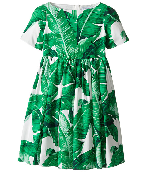 Dolce & Gabbana Kids Botanical Garden Banana Leaf Dress (Toddler/Little Kids) 