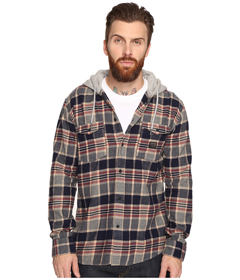 Quiksilver Fellow Player Hooded Woven Button Up Flannel 