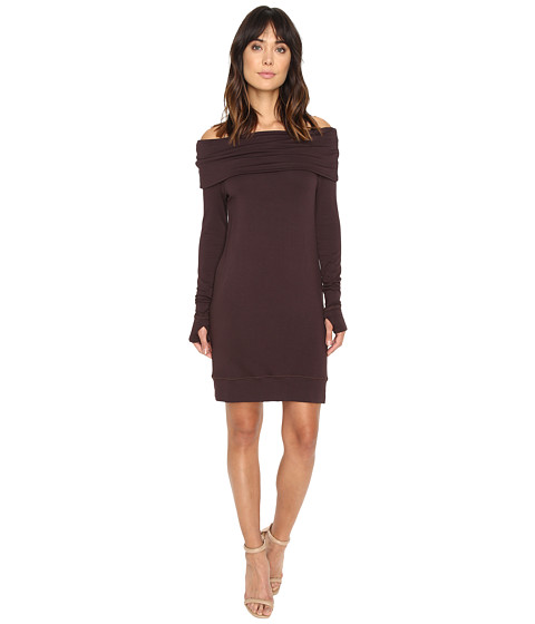 Michael Stars Elevated Terry Off Shoulder Tunic/Dress w/ Thumbholes 
