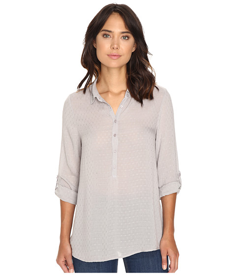 Dylan by True Grit Dobby Tunic with Roll Sleeves 