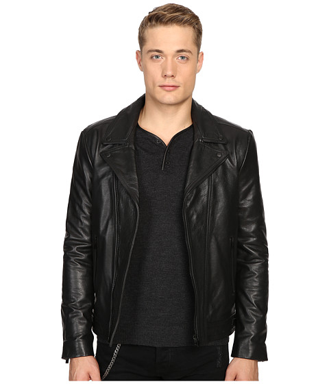 The Kooples Faded Leather Motorcycle Jacket 