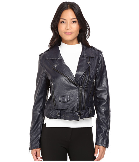 Blank NYC Moto Vegan Leather Jacket in Uninvited 