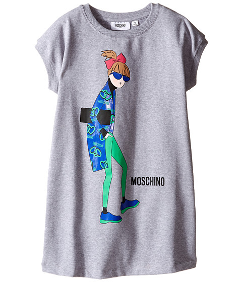 Moschino Kids Sunglasses Woman Print Sweatshirt Dress (Little Kids/Big Kids) 