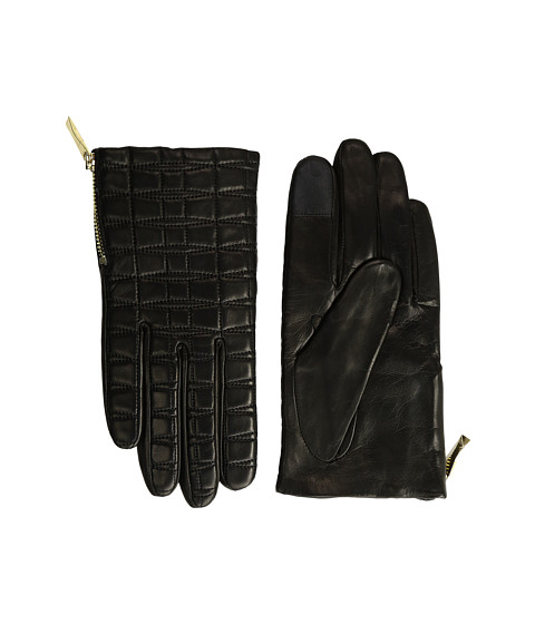 Kate Spade New York Bow Quilted Gloves with Side Zipper 