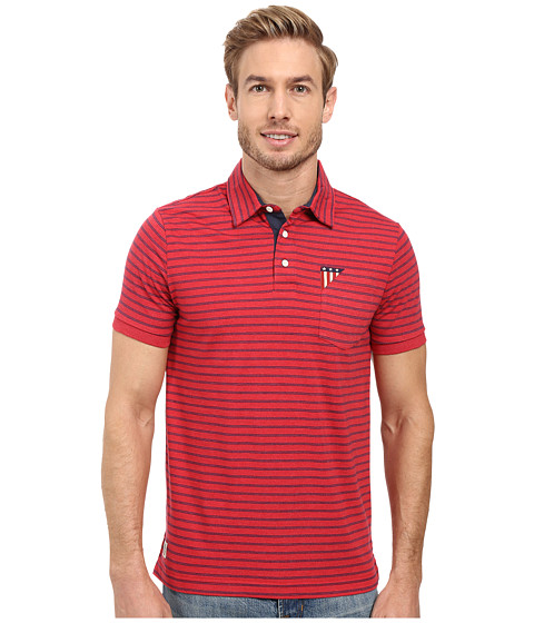 U.S. POLO ASSN. Short Sleeve Slim Fit Balanced Stripe Pocket Polo Shirt 