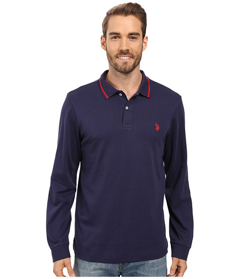 U.S. POLO ASSN. Long Sleeve Cotton Interlock Polo Shirt 