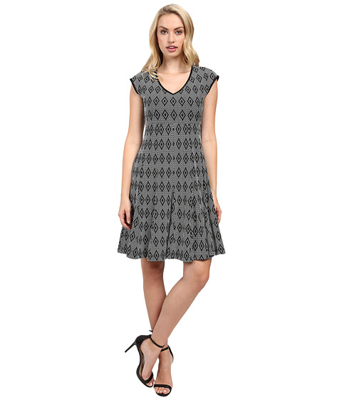 Taylor Knit Jacquard Fit & Flair Dress 