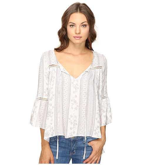 Brigitte Bailey Ebba Bell Sleeve Top with Lace Inset 