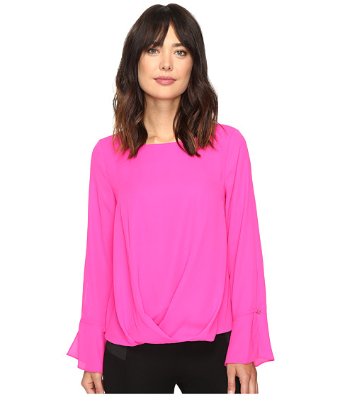 Vince Camuto Flutter-Cuff Fold-Over Blouse 