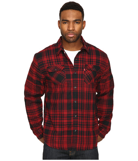 Levi's® Thorton Flannel Long Sleeve Woven Shirt w/ Black Sherpa 