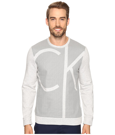 Calvin Klein Long Sleeve Color Blocked Printed Crew Neck Shirt 