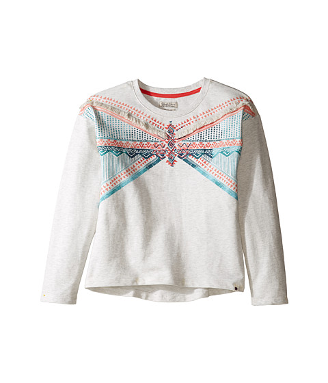 Lucky Brand Kids French Terry Pullover Shirt with Embroidery and Fringe Trim (Big Kids) 