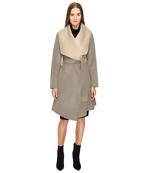 Diane von Furstenberg Jenna Double Face Wool Two-Tone Wrap Coat 