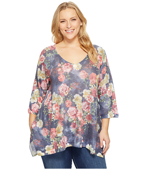 Nally & Millie Plus Size Rose Floral Print Tunic 