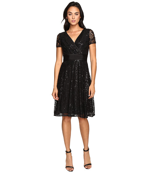 NUE by Shani Fit and Flare Sequin Lace Dress 