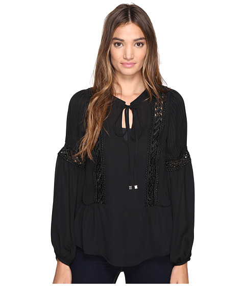 ROMEO & JULIET COUTURE Long Sleeve Lace-Up Detailed Top 