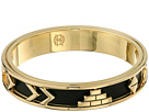 Aztec Bangle with Black Leather