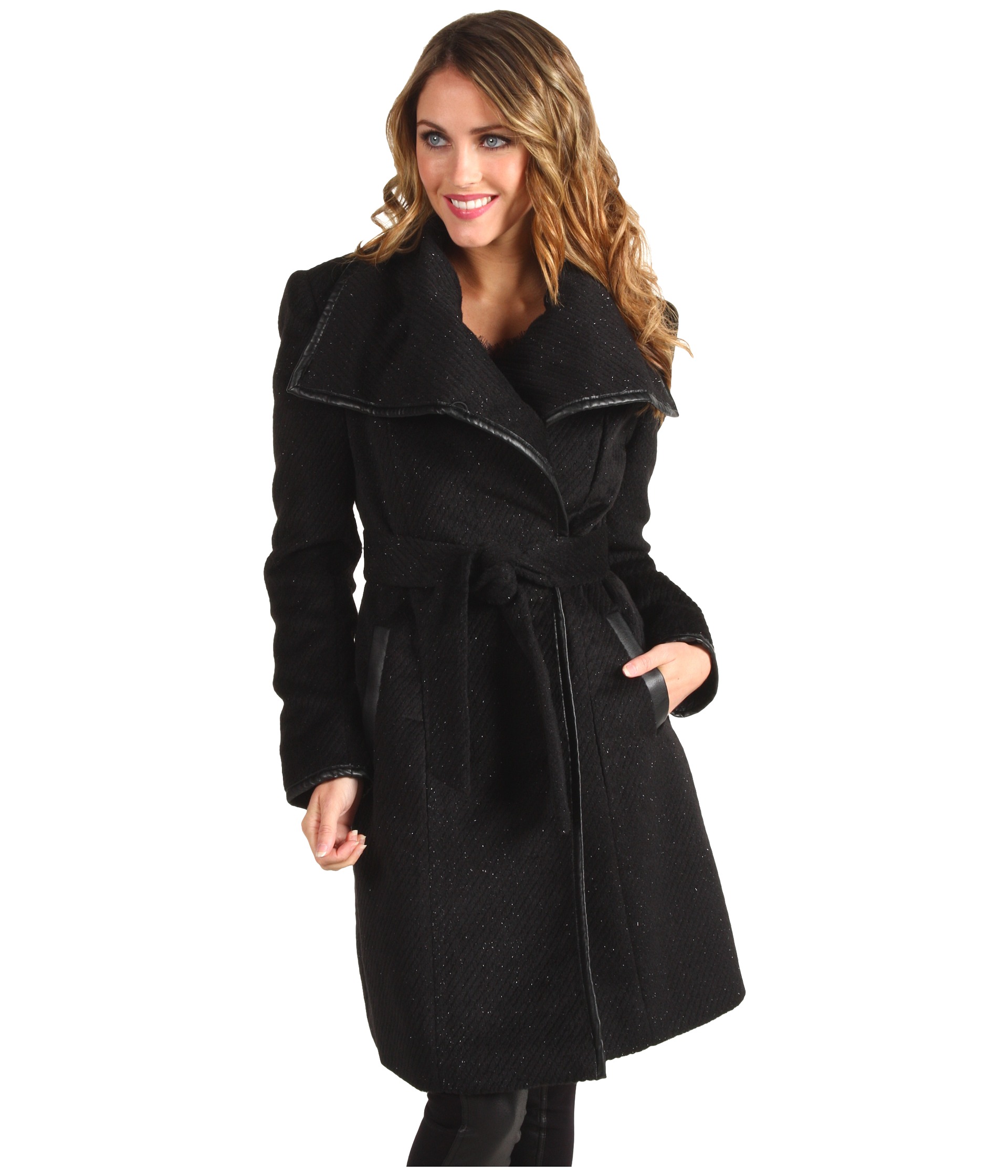    Vince Camuto Asymmerical Shimmer Tweed Coat $104.99 $172.00 SALE