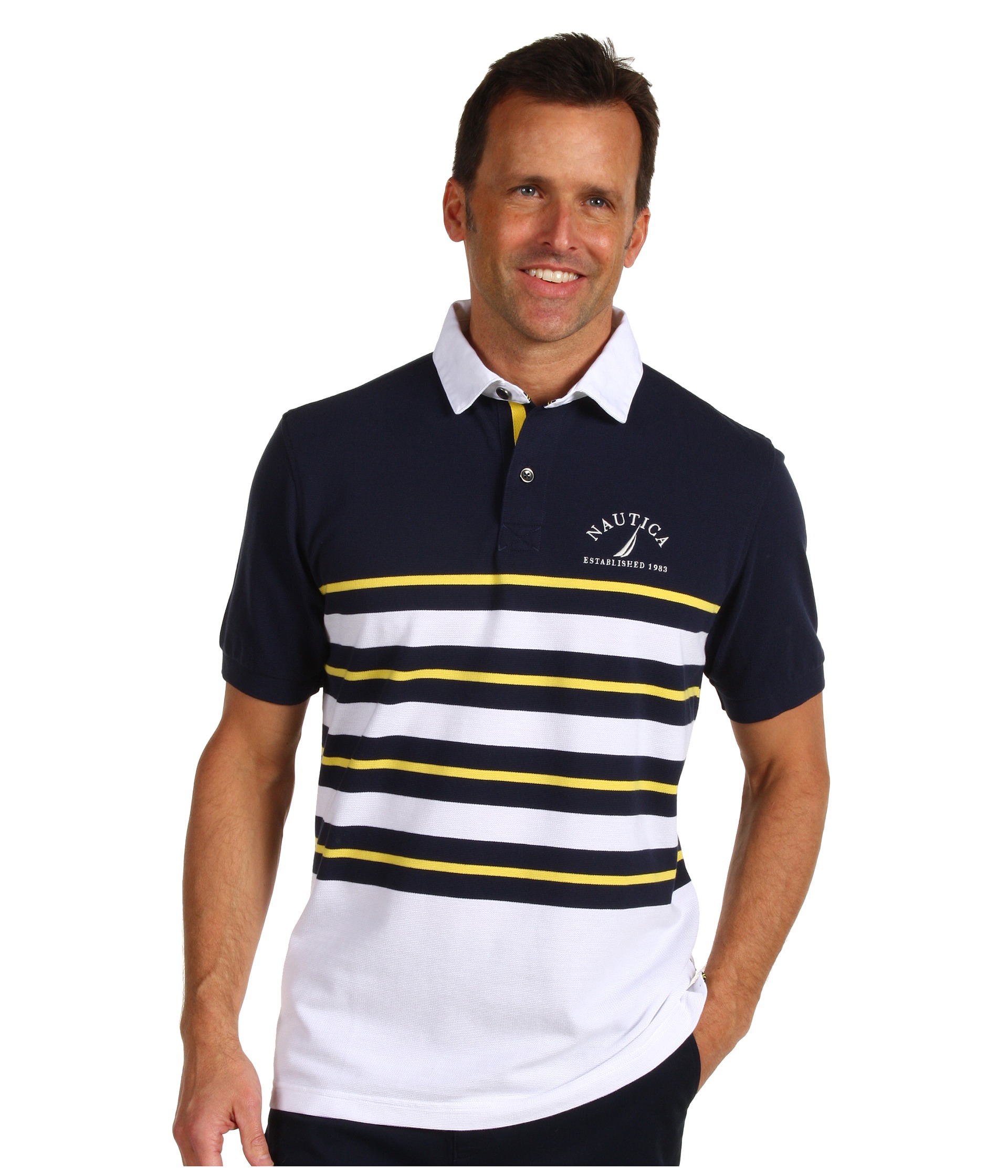 nautica engineered stripe rugby $ 69 50 new nautica l