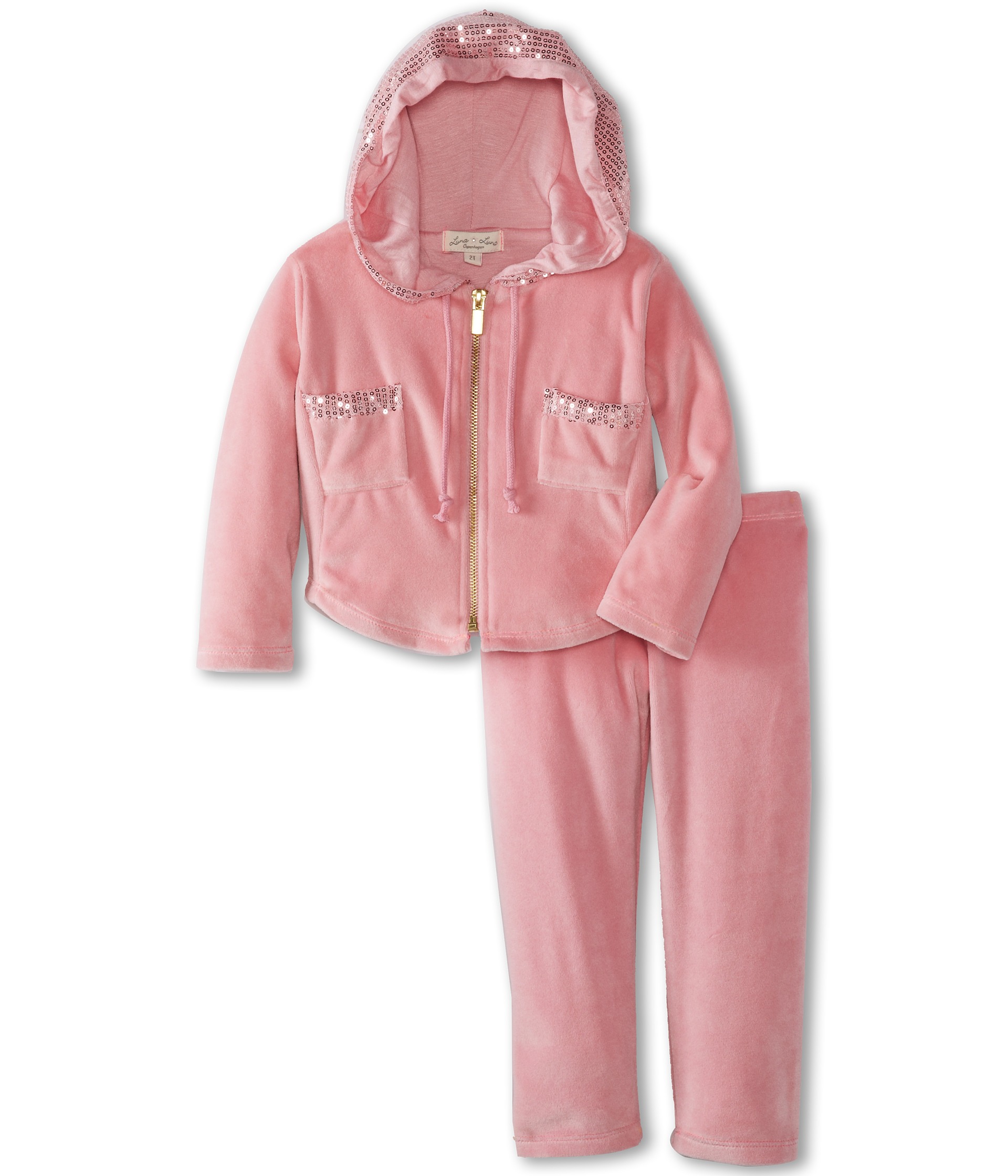 luna luna copenhagen velour and sequin set toddler little kids big kids rose