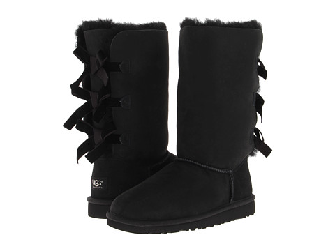 Ugg Kids Bailey Bow Tall Big Kid Zappos Exclusive Black | Shipped Free ...