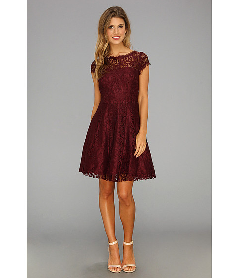 ABS Allen Schwartz Flair Lace Dress w/ Cutout Back