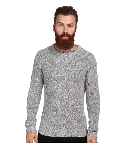 Cheap Price Gant Rugger R. The Bouclé Grey Melan - Men's Wool Sweaters
