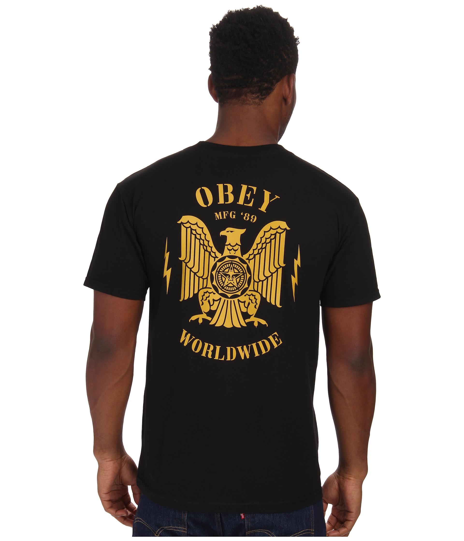 obey majestic eagle tee black