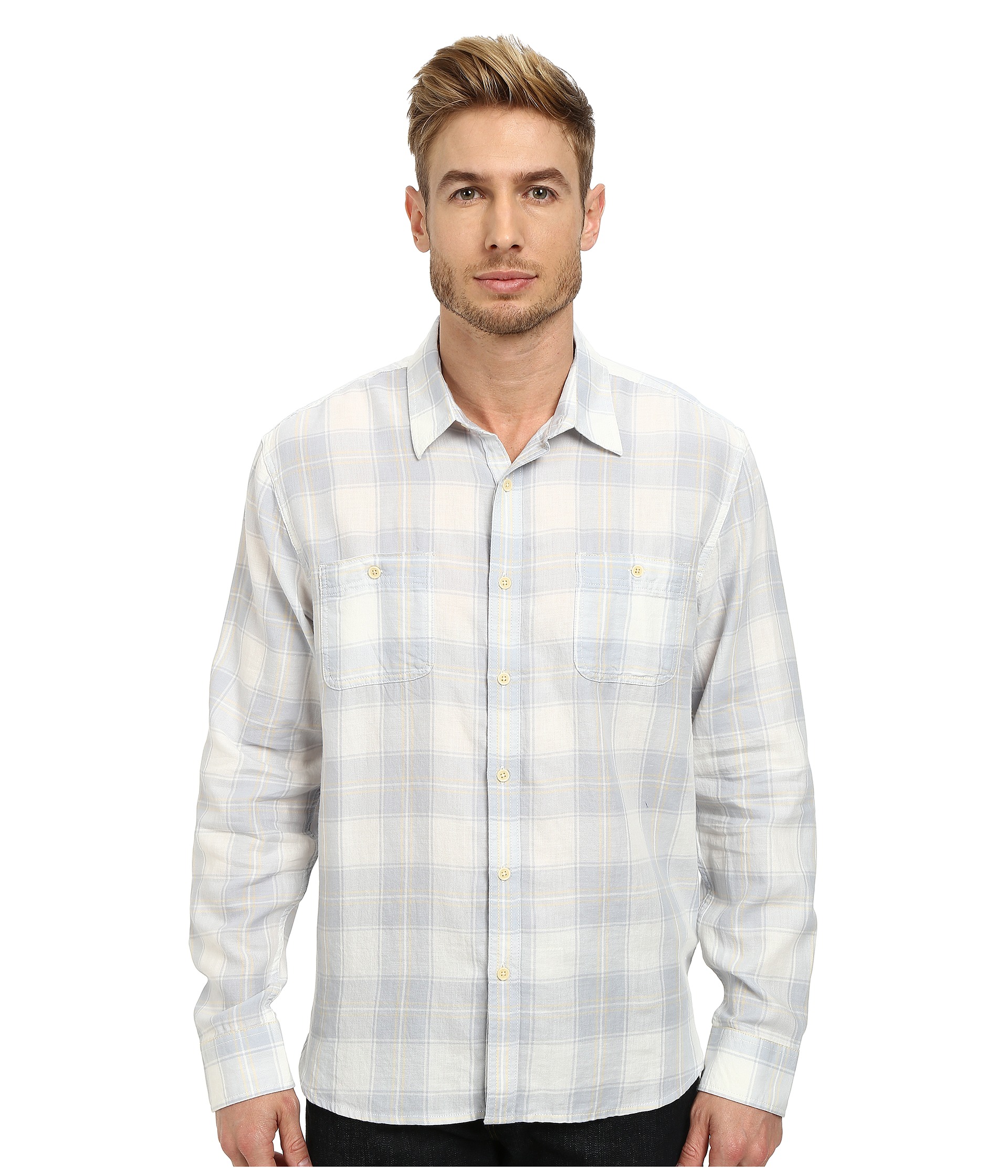 Lucky Brand Deep Creek Workwear Shirt White/Blue