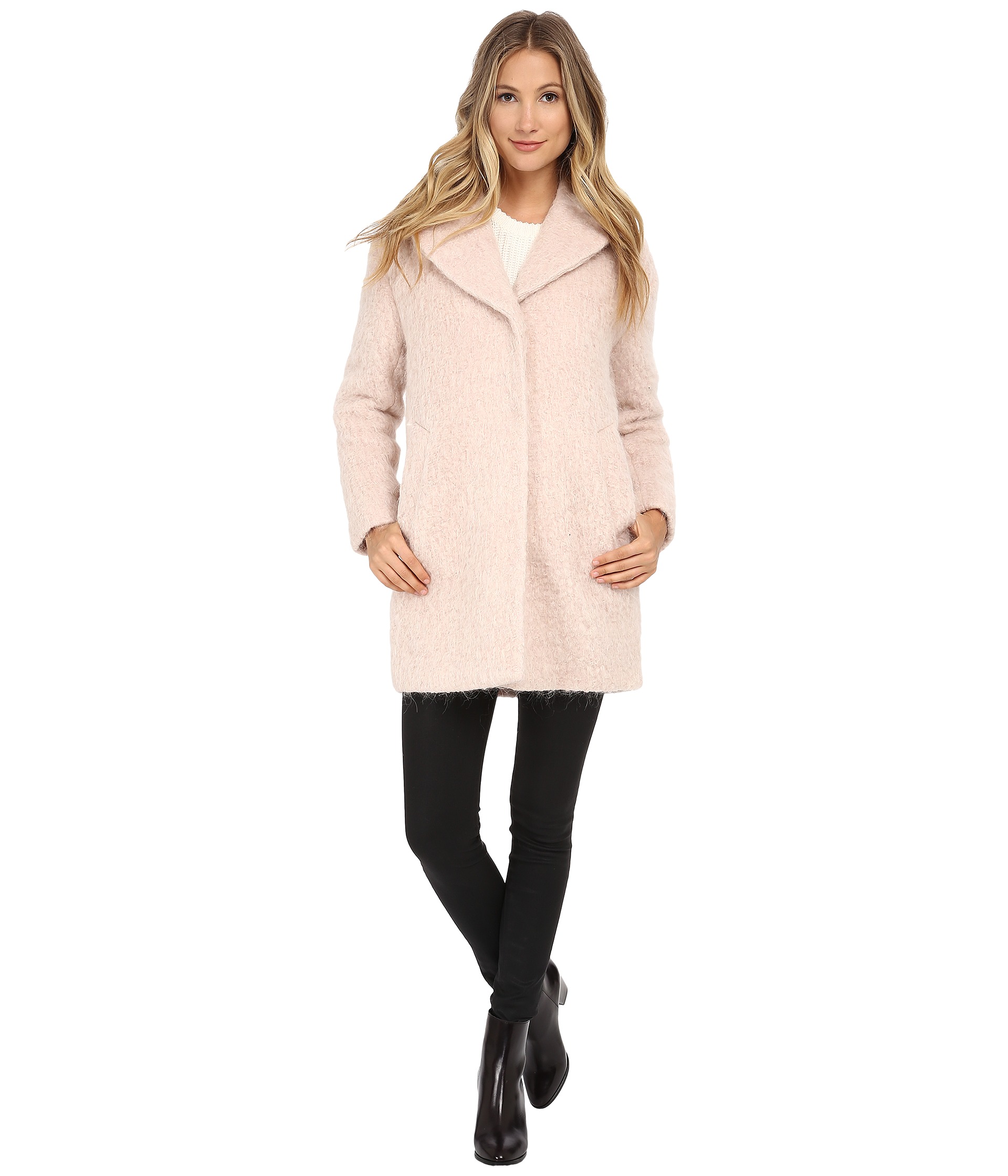 Cole Haan Cocoon Coat with Knotch Collar