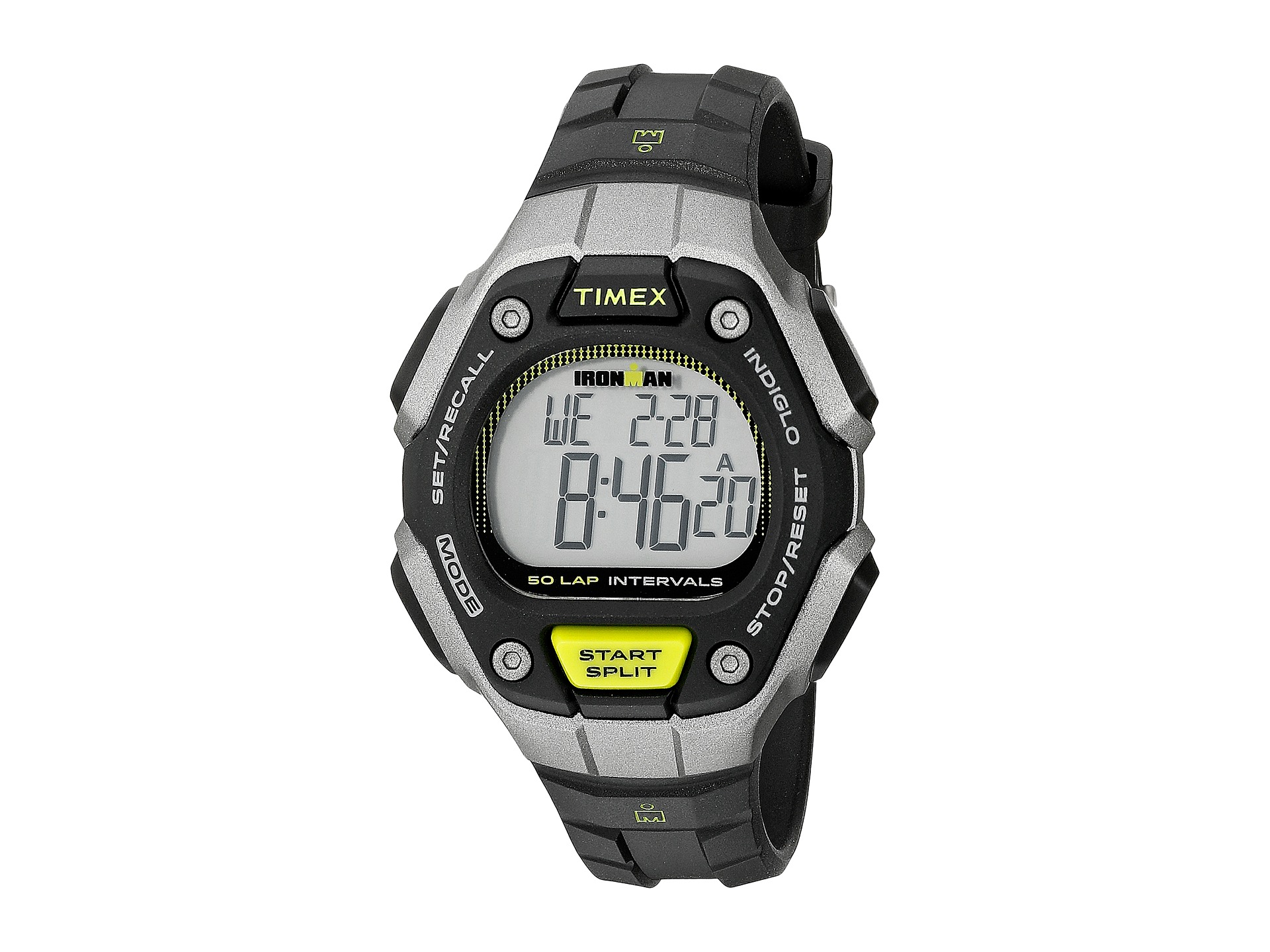 Timex Ironman® Classic 50 Mid Size Black/Silver Tone/Yellow